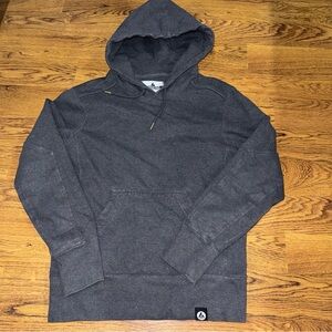 American Giant Men's Small S Heathered Charcoal Gray Pullover Hoodie Sweatshirt